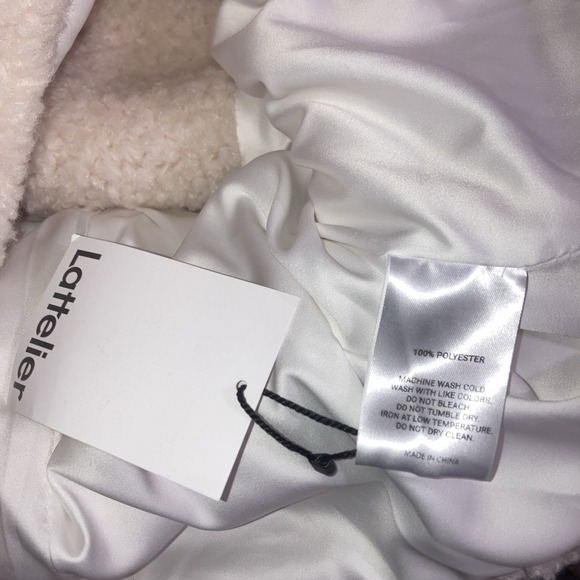 LIT Short Hooded Lined Jacket/Coat Cream Color Zipper Pockete M - Picture 5 of 5